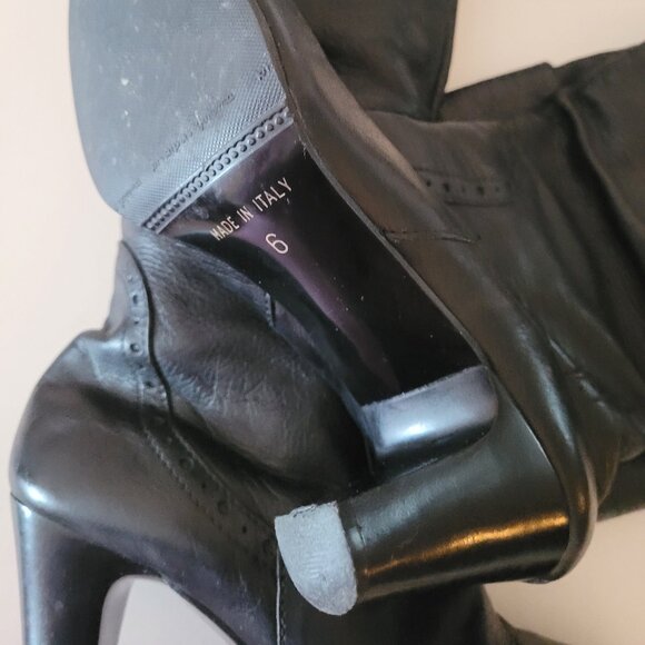 Black leather "pirate" tall boots - Picture 2 of 5